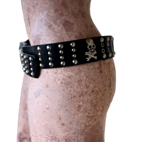 Accessories - Studded Leather Belt, SKULL, Rocker, Gothic Style
